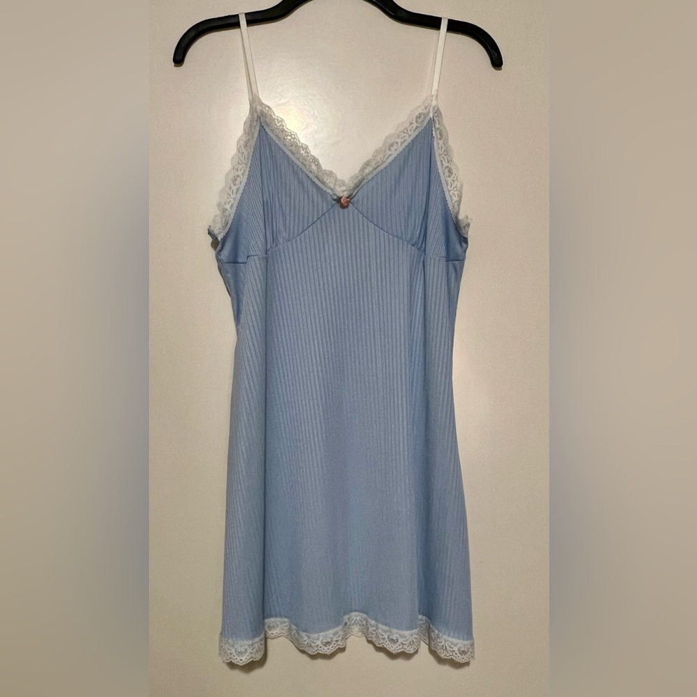 NEW Blue Lace Trim Nightgown